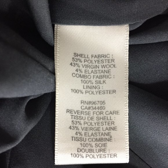 REBECCA TAYLOR Ivory Gray Silk Wool Blend Ruffle Short Sleeve Dress - Picture 3 of 15